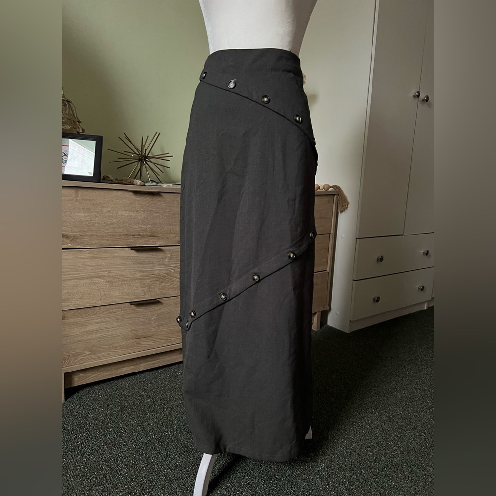 Udel Grey Button Tailored Structured Chic High-Wa… - image 7